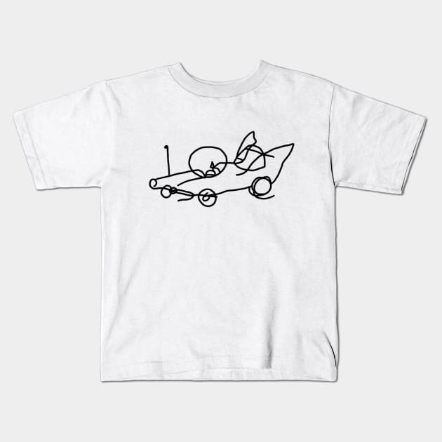 Simpson car sketch Kids T-Shirt by taguzga